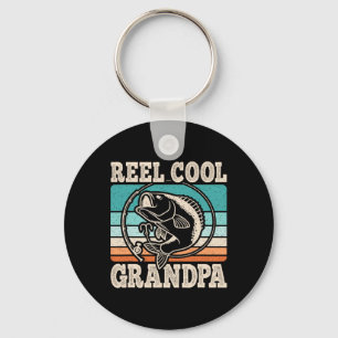 Reel Cool Grandpa Fishing Grandfather Retro Father Key Ring