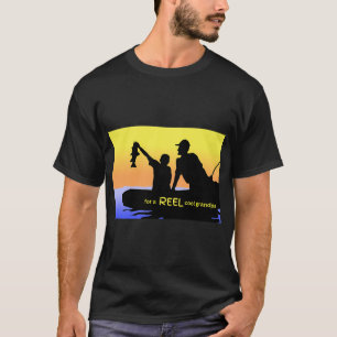 Reel Cool Grandpa Fishing Scene T-Shirt