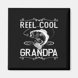 Reel Cool Grandpa Funny Grandfather Fishing Vintag Magnet