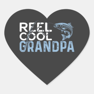 Reel Cool Grandpa Heart Sticker