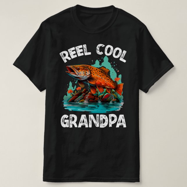 Reel Cool Grandpa Mens Funny Fishing T-Shirt (Design Front)