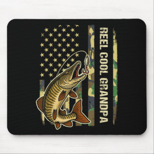 Reel Cool Grandpa Muskie Fishing Fisherman America Mouse Pad