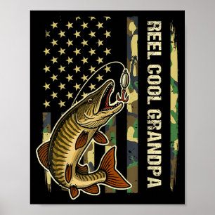 Reel Cool Grandpa Muskie Fishing Fisherman America Poster