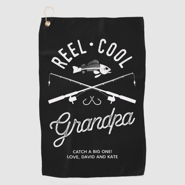 Reel Cool Grandpa Personalised Fishing Towel (Front)