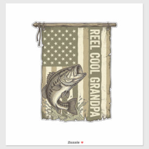 Reel Cool Grandpa Vintage Bass Fishing Shirt Desig