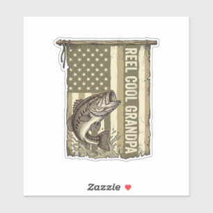 Reel Cool Grandpa Vintage Bass Fishing Shirt Desig