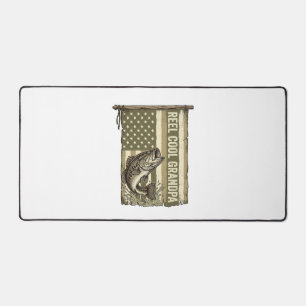Reel Cool Grandpa Vintage Bass Fishing Shirt Desig Desk Mat
