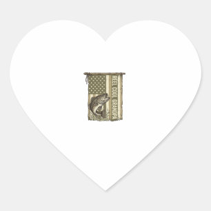 Reel Cool Grandpa Vintage Bass Fishing Shirt Desig Heart Sticker