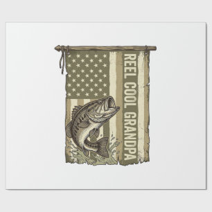 Reel Cool Grandpa Vintage Bass Fishing Shirt Desig Wrapping Paper