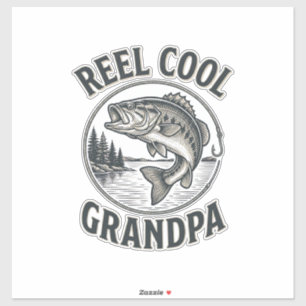 Reel Cool Grandpa Vintage Fishing Bass Shirt Desig