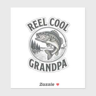 Reel Cool Grandpa Vintage Fishing Bass Shirt Desig