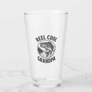 Reel Cool Grandpa Vintage Fishing Bass Shirt Desig Glass