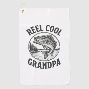 Reel Cool Grandpa Vintage Fishing Bass Shirt Desig Golf Towel