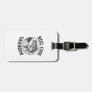 Reel Cool Grandpa Vintage Fishing Bass Shirt Desig Luggage Tag