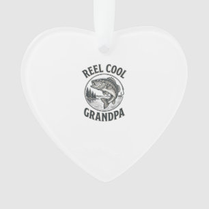 Reel Cool Grandpa Vintage Fishing Bass Shirt Desig Ornament