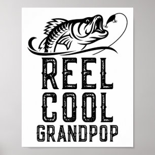 Reel Cool Grandpop Fishing Fisherman Funny Retro Poster