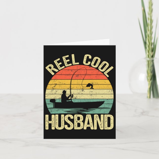 Reel Cool Husband Fishing Gifts For Father's Day F Card (Front)