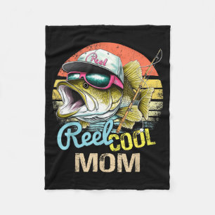Reel Cool Mom Funny Fishing Quotes For Uncle Women Fleece Blanket