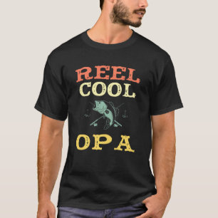 Reel Cool Opa Fishing Funny Fisherman Vintage T-Shirt
