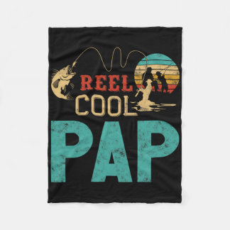 Reel Cool Pap Fishing Father’s Day Gift For Fisher Fleece Blanket