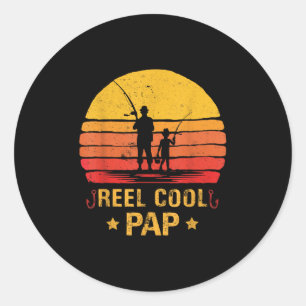 Reel Cool Pap Fishing Fathers Day Classic Round Sticker