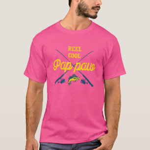 Reel Cool Pap Paw Fishing Fisherman Humour Grand T-Shirt