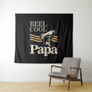Reel Cool Papa - Father and Grandpa Gifts Tapestry