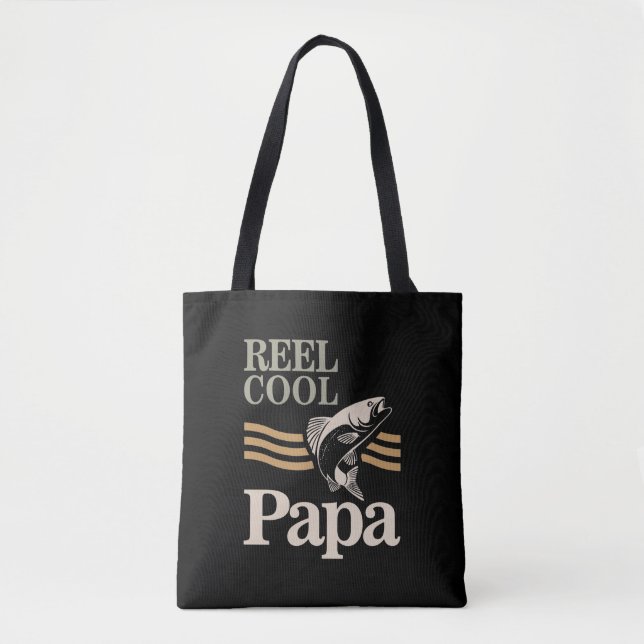 Reel Cool Papa - Father and Grandpa Gifts Tote Bag (Front)