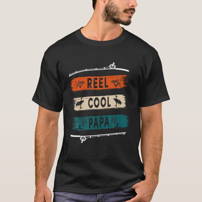 Reel Cool Papa Fisherman Funny Fishing Tee (Front)