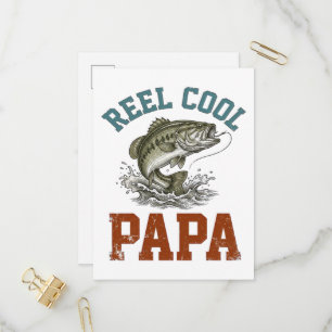 Reel Cool Papa Fishing Father's Day Invitation Postcard