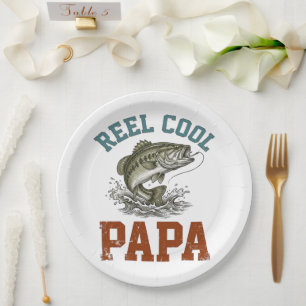 Reel Cool Papa Fishing Father's Day Paper Plate