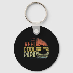 Reel Cool Papa Fishing Gifts Papa Birthday Vintage Key Ring