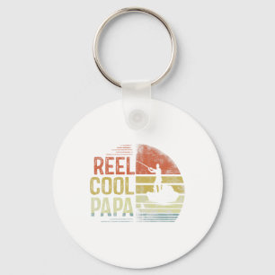 Reel Cool Papa Fishing Gifts Papa Birthday Vintage Key Ring
