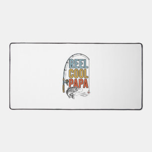 Reel Cool Papa Fishing Shirt Design_1 Desk Mat