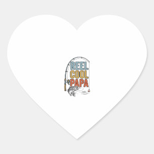 Reel Cool Papa Fishing Shirt Design_1 Heart Sticker