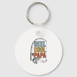Reel Cool Papa Fishing Shirt Design_1 Key Ring