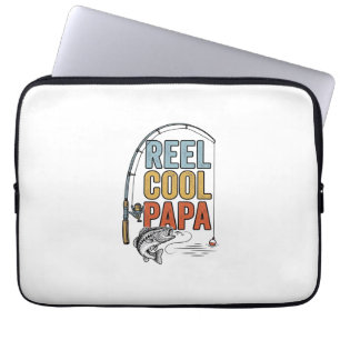 Reel Cool Papa Fishing Shirt Design_1 Laptop Sleeve