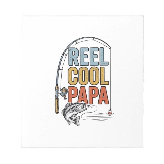 Reel Cool Papa Fishing Shirt Design_1 Notepad (Front)