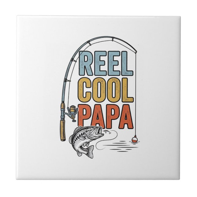 Reel Cool Papa Fishing Shirt Design_1 Tile (Front)