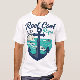 Reel Cool Papa -Ship & Deep Sea Fishing Design T-Shirt