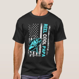 Reel Cool Papa USA Flag Fishing Father's Day T-Shirt