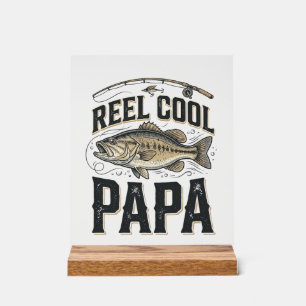 Reel Cool Papa Vintage Fishing Vector Design_1 Acrylic Sign
