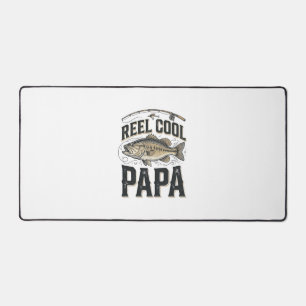 Reel Cool Papa Vintage Fishing Vector Design_1 Desk Mat