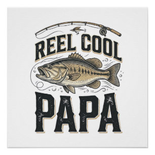 Reel Cool Papa Vintage Fishing Vector Design_1 Poster