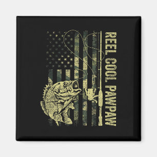 Reel Cool Pawpaw Camouflage American Flag Father's Magnet