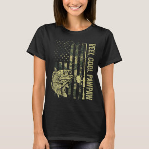 Reel Cool Pawpaw Camouflage American Flag Father's T-Shirt