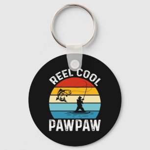Reel Cool Pawpaw Fishing Fisherman Funny Retro Paw Key Ring