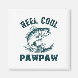 Reel Cool Pawpaw Fishing Grandpa Vintage Style Paw Magnet