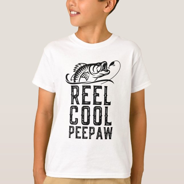 Reel Cool Peepaw Fishing Funny Grandpa Gift Christ T-Shirt (Front)