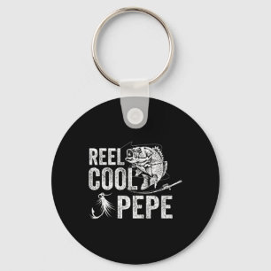 Reel Cool Pepe Fishing Fathers Day Gifts Key Ring